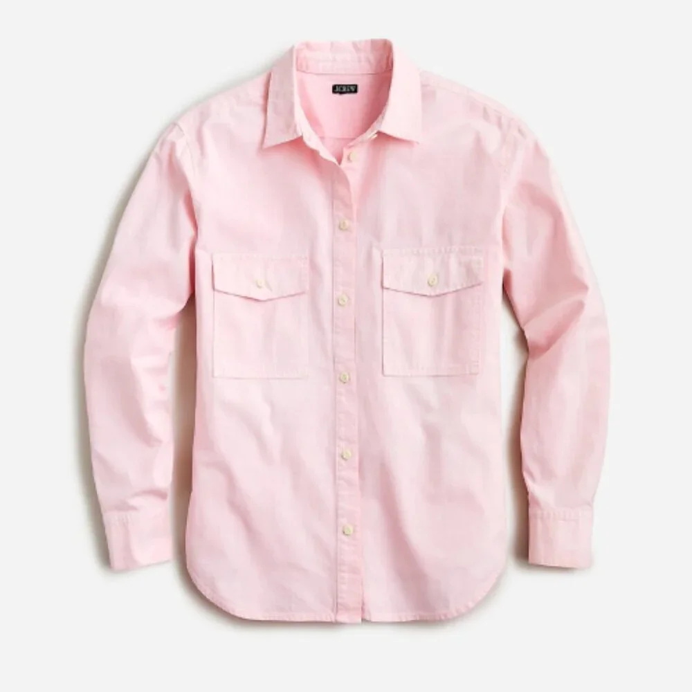 New! J. Crew Garment-dyed chambray shirt Pink 16 - 23884